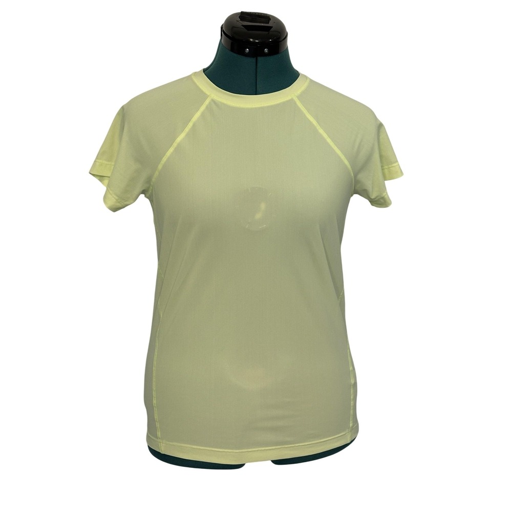 Athleta Shirt Womens‎ XXS sheer neon Yellow Lightweight Short Sleeve Tee Top